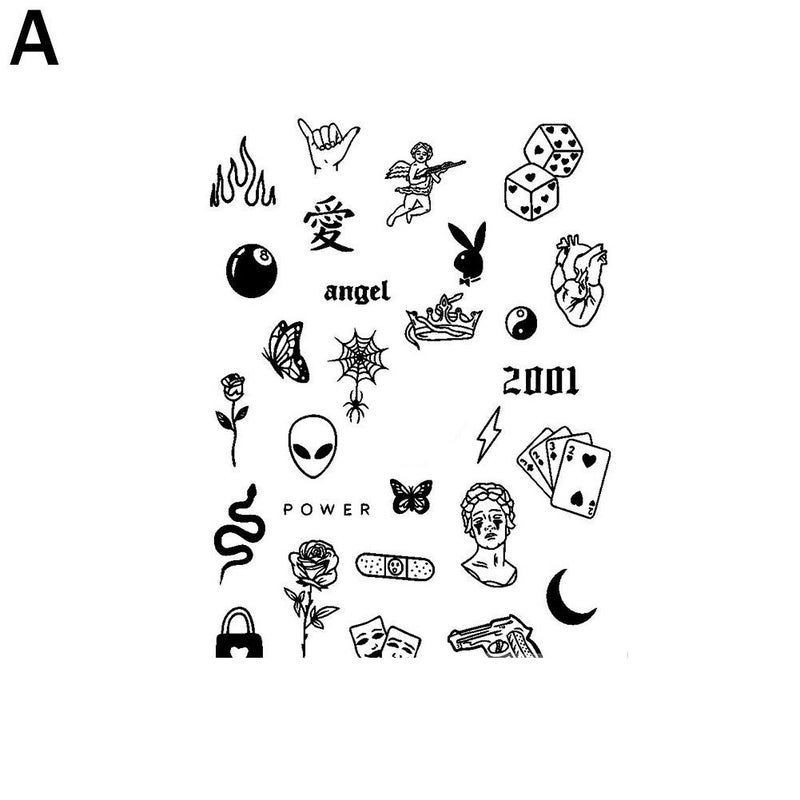 Minimalist, semi-permanent, waterproof, sweatproof, non-reflective, niche, high-end finger tattoo stickers.